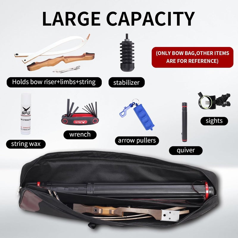 SP.G Takedown Recurve Bow Case - Double Layer Bag for Storage and Arrow, Portable Outdoor Archery Soft Case for Adult and Youth - Image 4